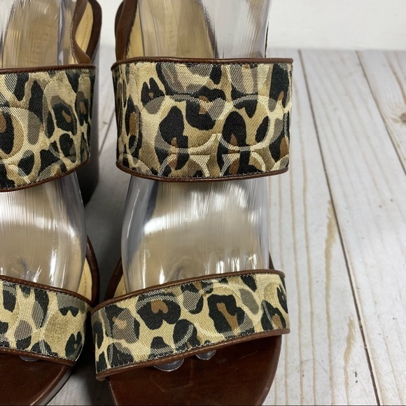 Coach Jezabel Cheetah Print Over Signature C Print Wedge Sandals 10B - Picture 3 of 12